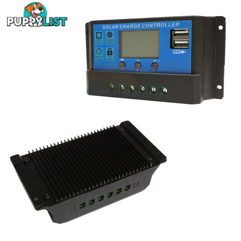 30A 12V-24V LCD Display PWM Solar Panel Regulator Charge Controller & Timer PWN