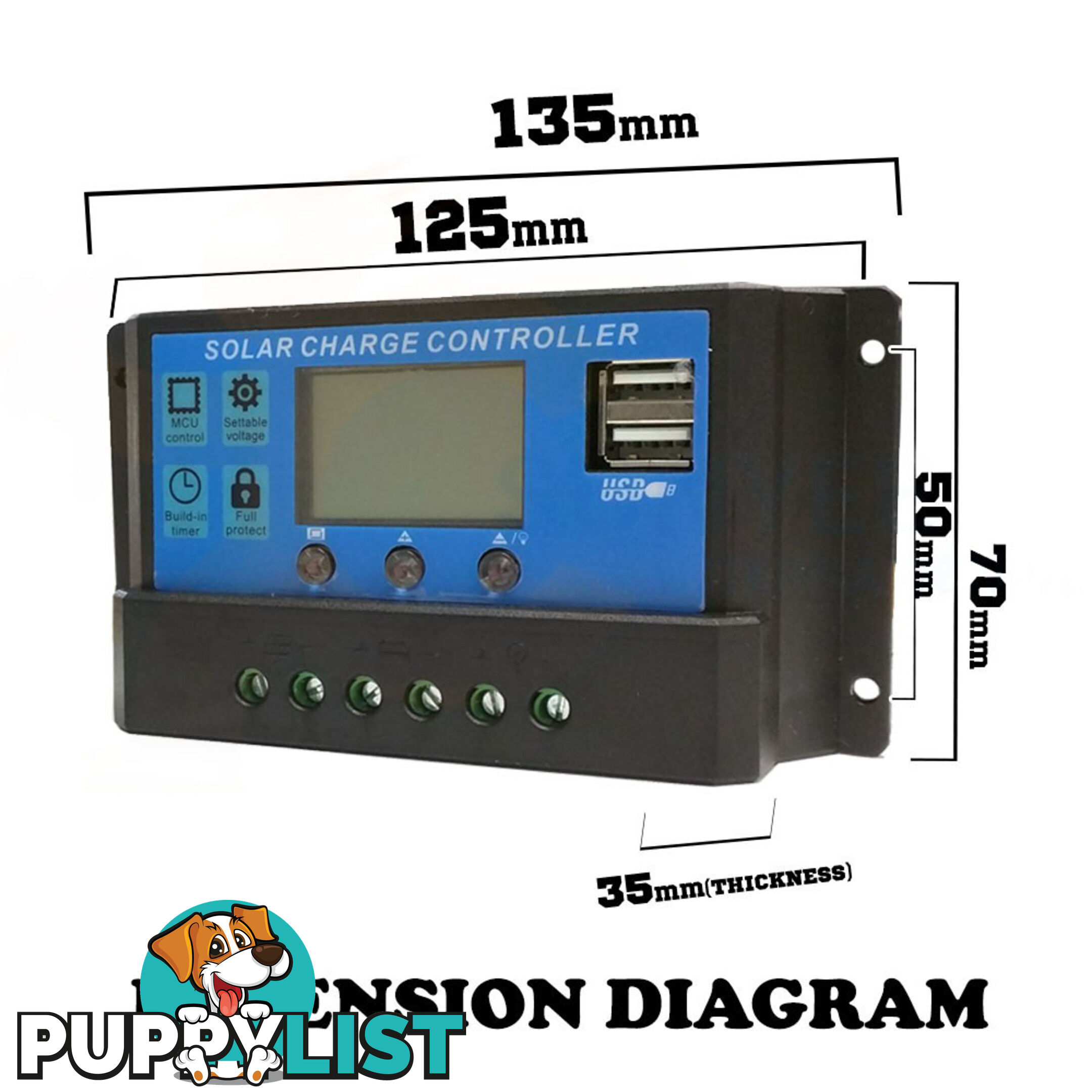 30A 12V-24V LCD Display PWM Solar Panel Regulator Charge Controller & Timer PWN