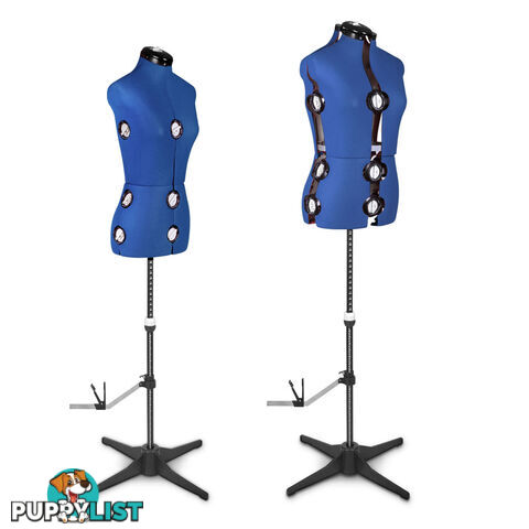 Size 8 - 14 Adjustable Dressmaking Female Mannequin Fashion Cloth Display Blue