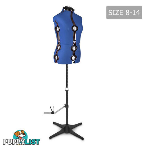 Size 8 - 14 Adjustable Dressmaking Female Mannequin Fashion Cloth Display Blue