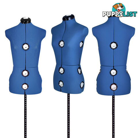 Size 8 - 14 Adjustable Dressmaking Female Mannequin Fashion Cloth Display Blue