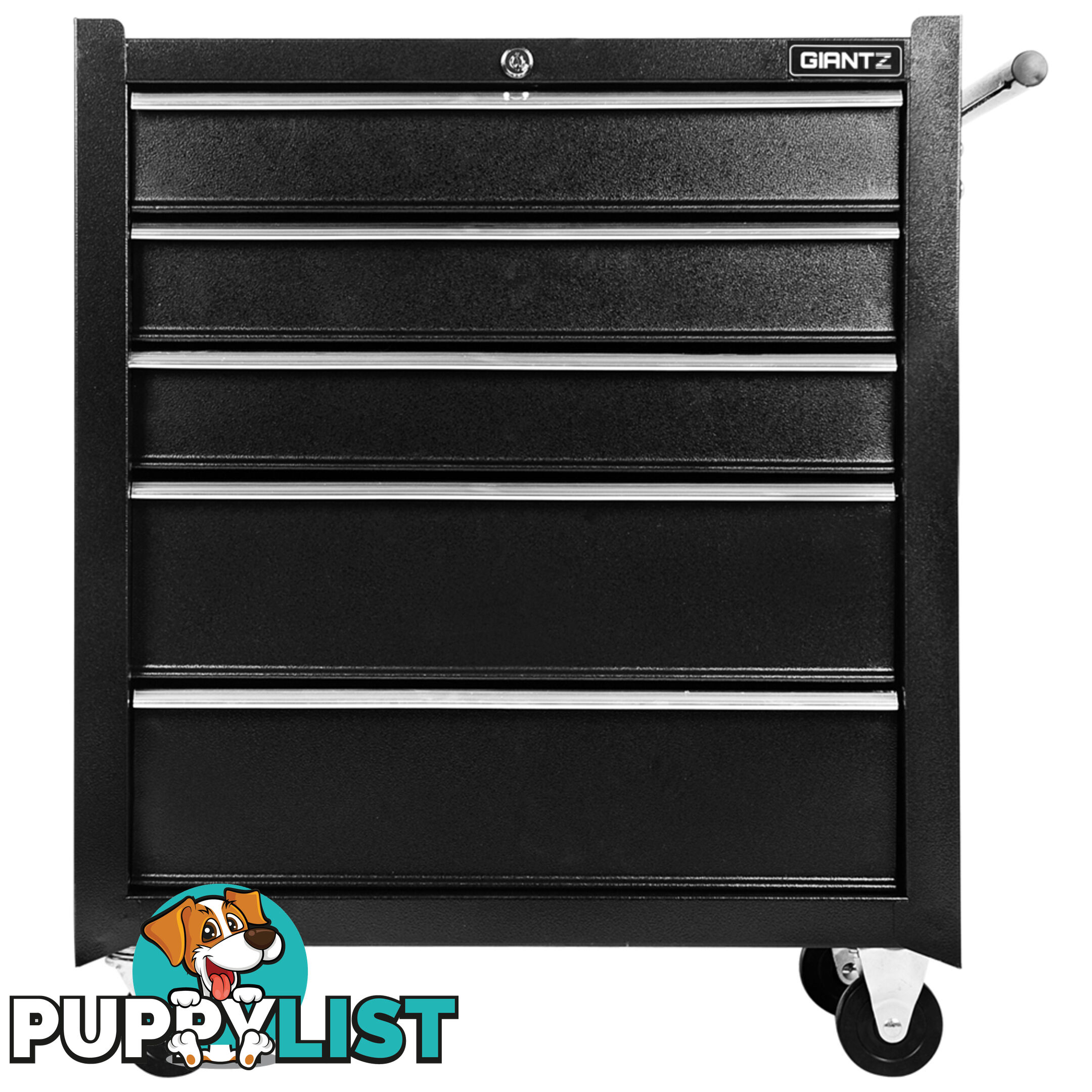 5 Drawers Toolbox Chest Cabinet Tool Box Roller Trolley Black