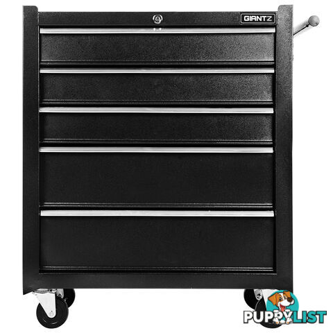 5 Drawers Toolbox Chest Cabinet Tool Box Roller Trolley Black