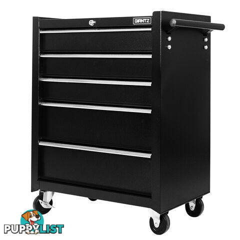 5 Drawers Toolbox Chest Cabinet Tool Box Roller Trolley Black