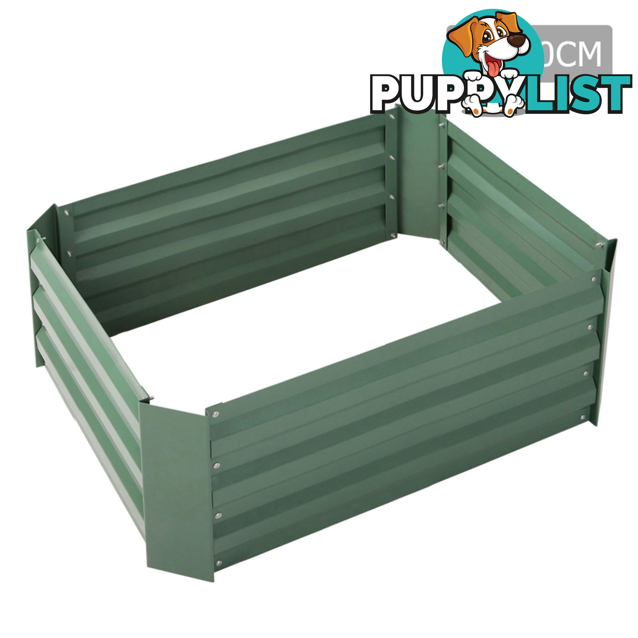 Galvanised Raised Garden Bed 80 x 60cm Green