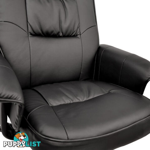 PU Leather Recliner Ottoman Chair Office Lounge Couch Armchair Black