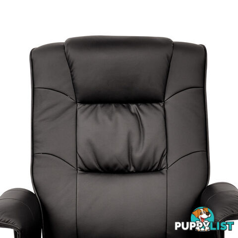 PU Leather Recliner Ottoman Chair Office Lounge Couch Armchair Black