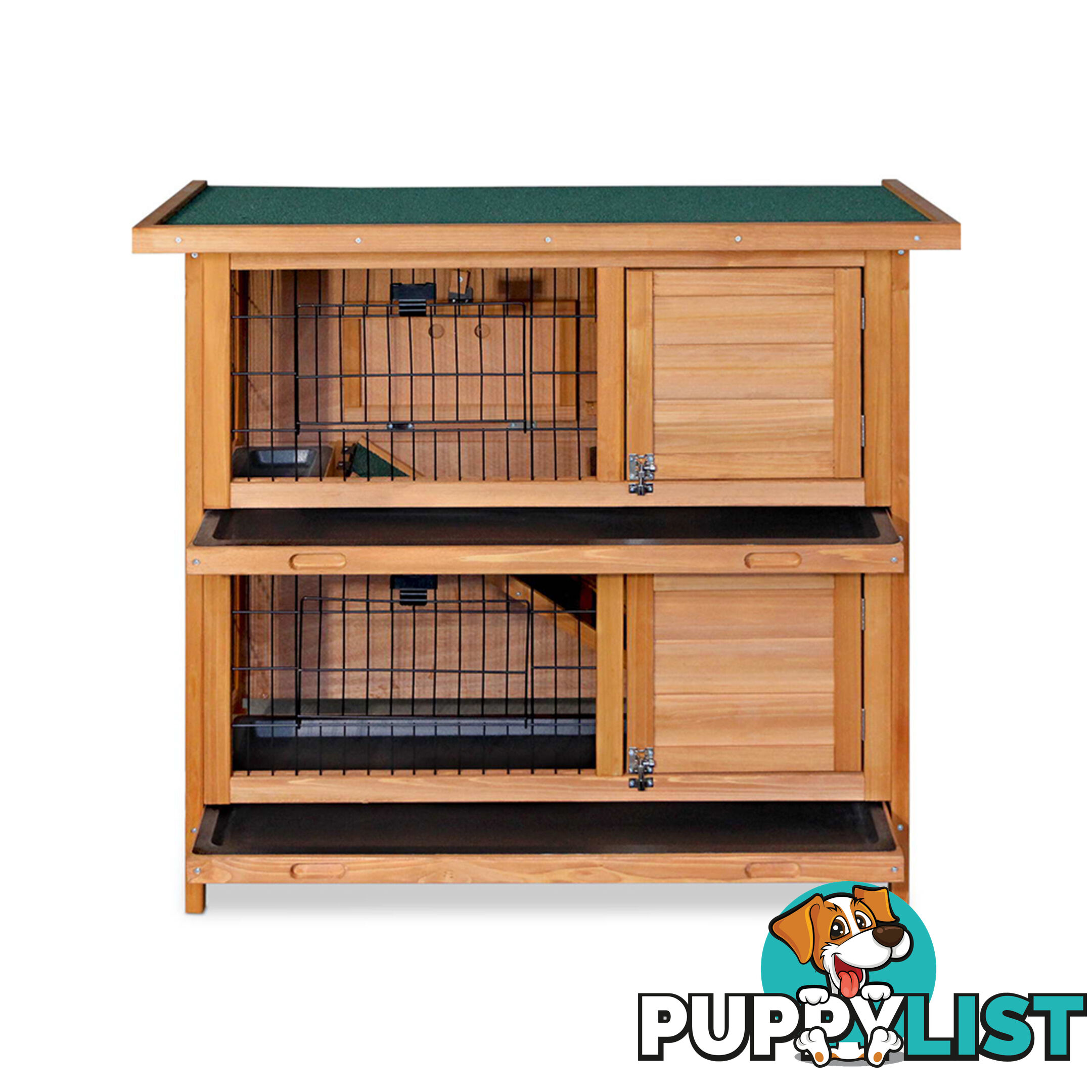 Double Storey Rabbit Hutch with Foldable Ramp