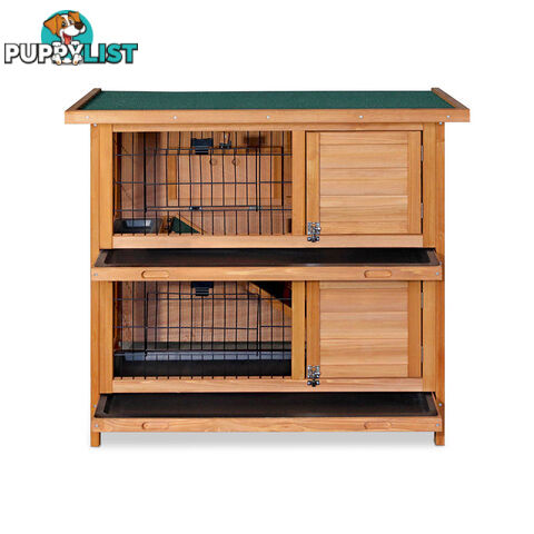 Double Storey Rabbit Hutch with Foldable Ramp