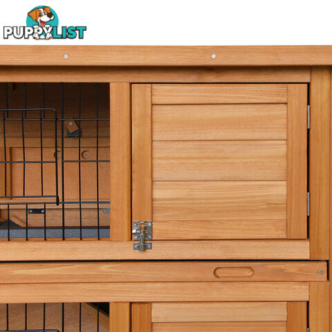 Double Storey Rabbit Hutch with Foldable Ramp