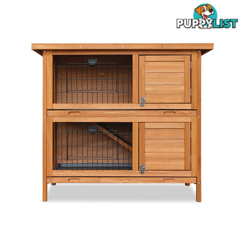 Double Storey Rabbit Hutch with Foldable Ramp