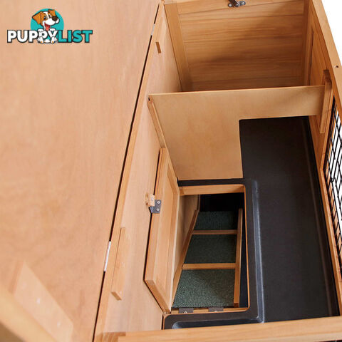 Double Storey Rabbit Hutch with Foldable Ramp