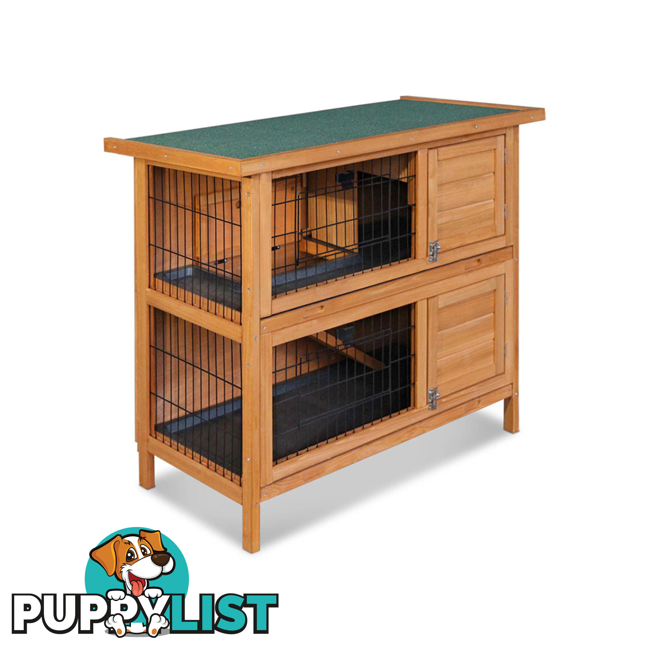 Double Storey Rabbit Hutch with Foldable Ramp