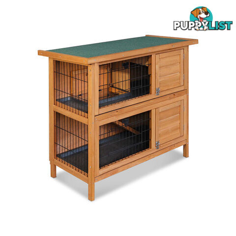 Double Storey Rabbit Hutch with Foldable Ramp