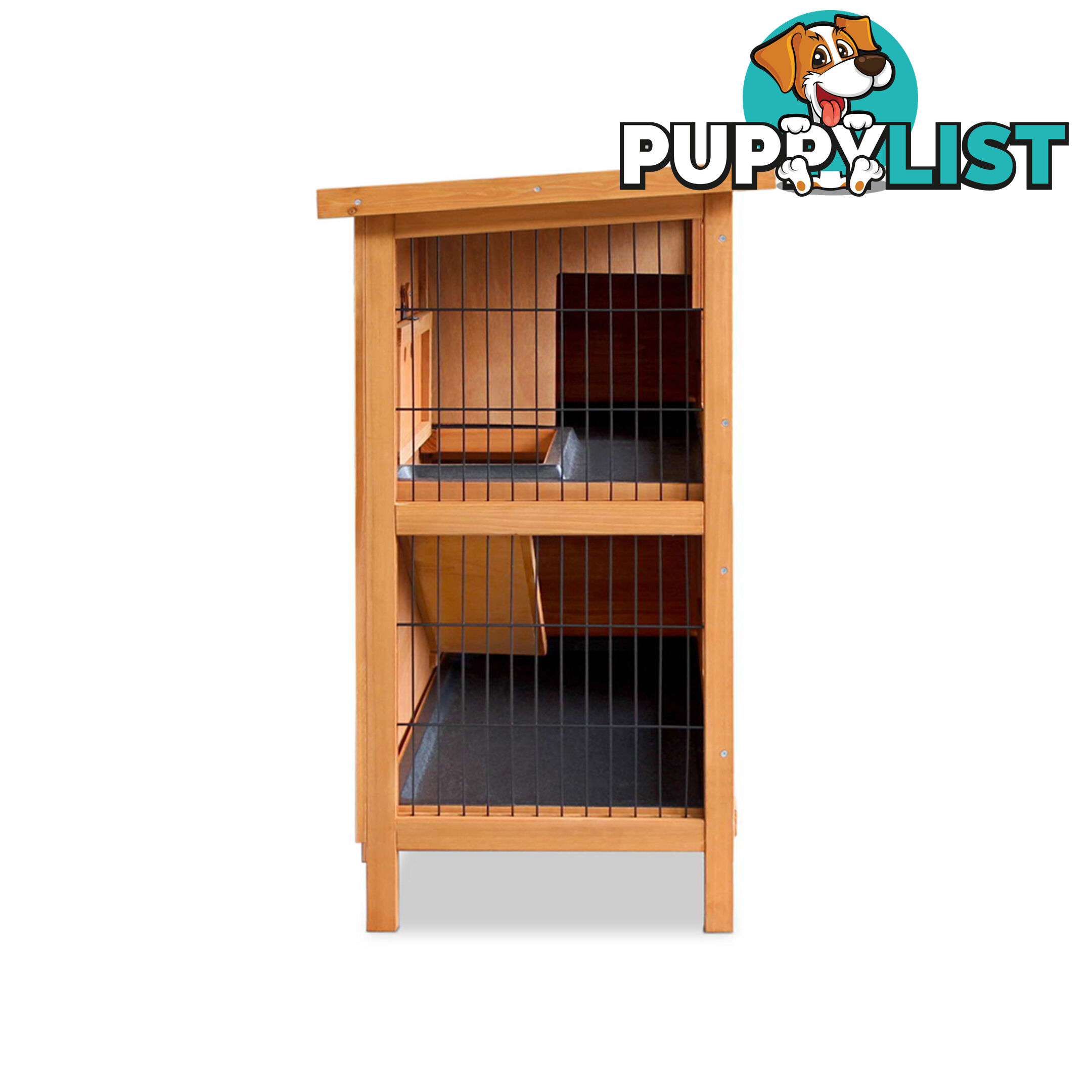 Double Storey Rabbit Hutch with Foldable Ramp