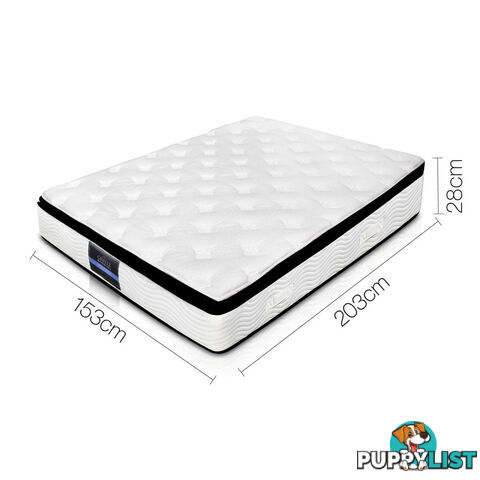 Luxury Mattress 28cm Natural Latex Pillow Top 5 Zone Pocket Spring Bedding Queen