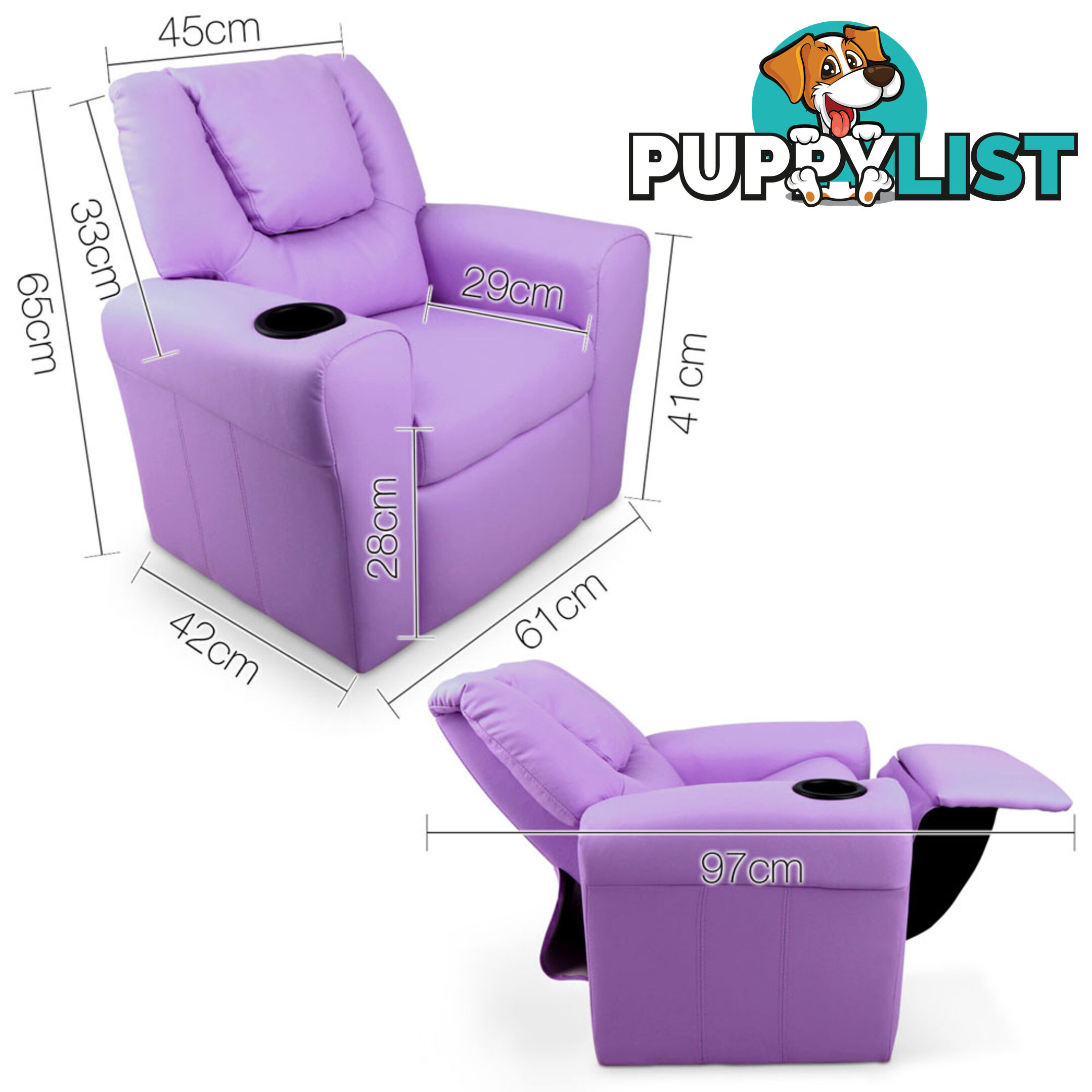 Kids Recliner - Purple