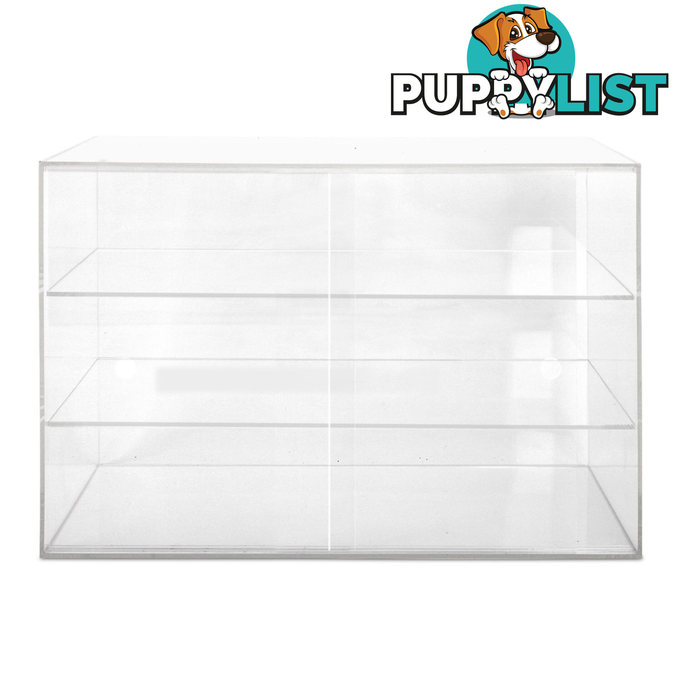 3 Tier Clear Acrylic Display Cabinet with Sliding Door