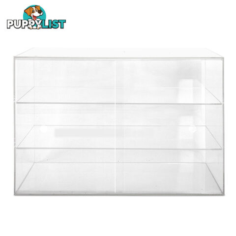 3 Tier Clear Acrylic Display Cabinet with Sliding Door