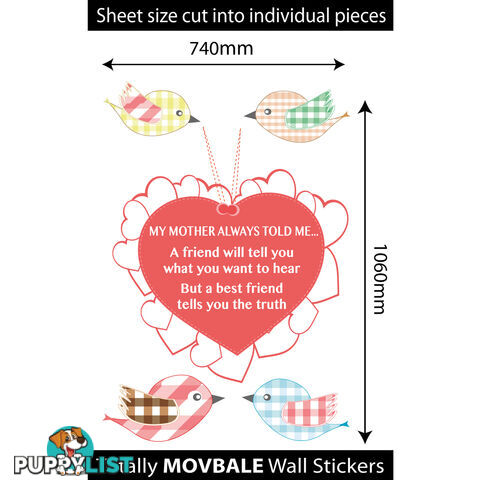 Extra Large Size My Mother Told Me Wall Sticker Quotes - Totally Movable