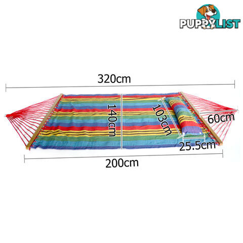 Hammock Swing Double w/ Pillow Multi-colour