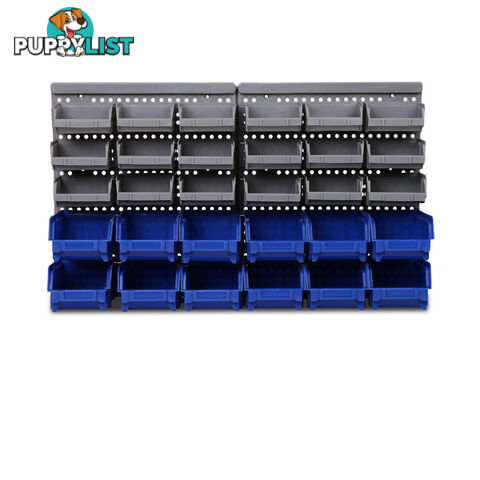 Wall Mounted 30 Bins Storage Rack Shed Workshop Garage Nail Screws Organiser