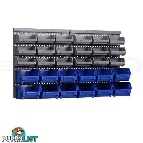 Wall Mounted 30 Bins Storage Rack Shed Workshop Garage Nail Screws Organiser