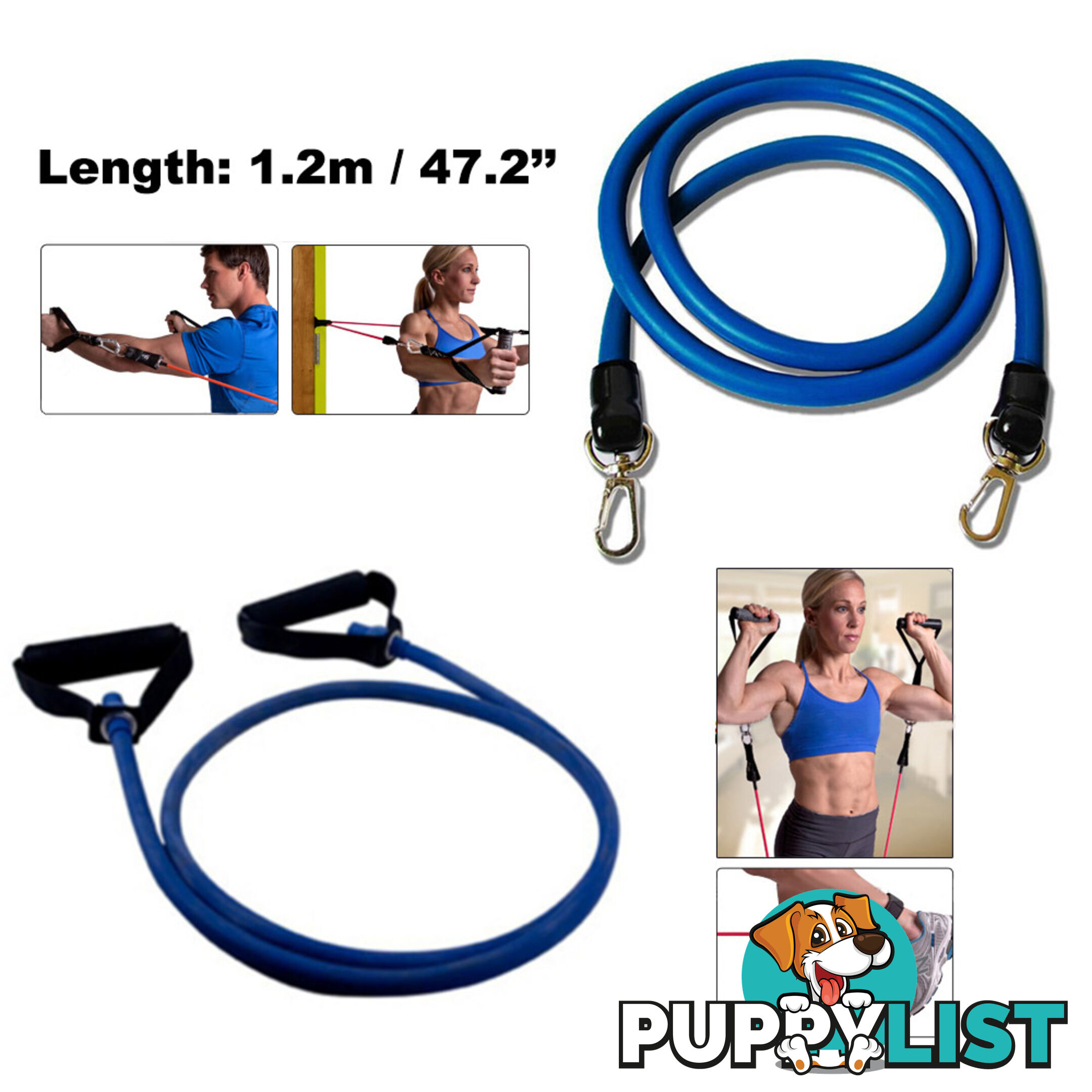 13PCS Heavy Resistance Band Yoga Tension Rope Fitness Stretch Door Loop Gym Abs