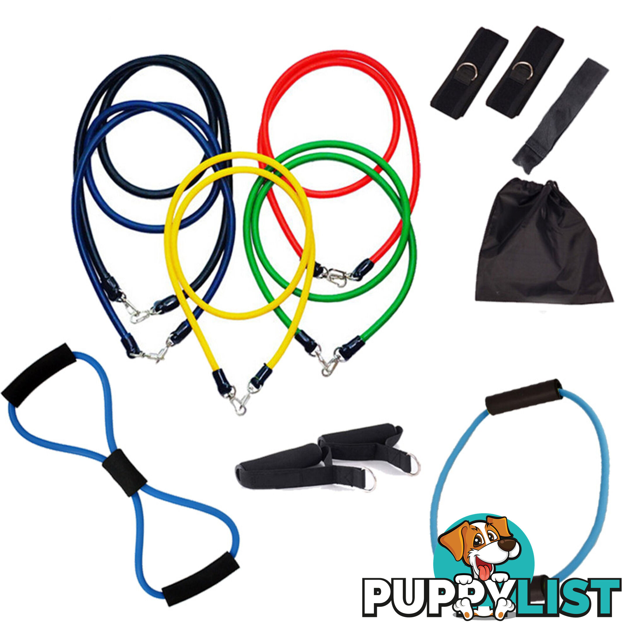 13PCS Heavy Resistance Band Yoga Tension Rope Fitness Stretch Door Loop Gym Abs