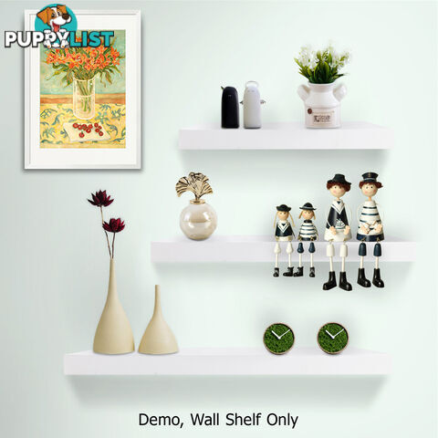 White 3 pcs Wall Floating Shelf Set Bookshelf Display