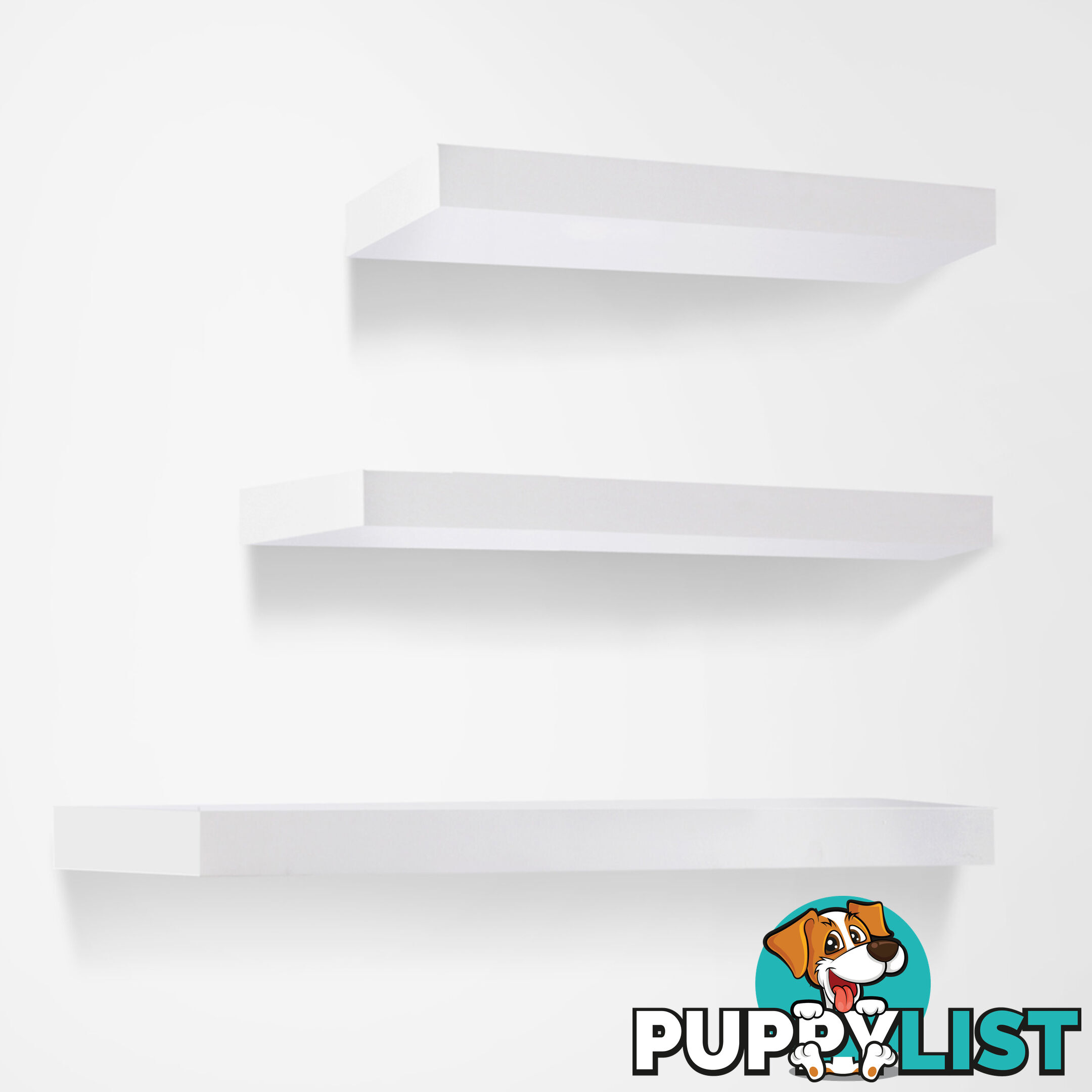 White 3 pcs Wall Floating Shelf Set Bookshelf Display