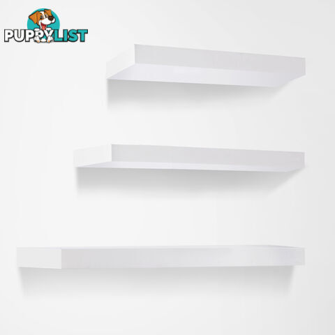 White 3 pcs Wall Floating Shelf Set Bookshelf Display