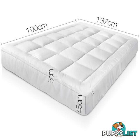 1000GSM Bamboo Fabric Pillowtop Mattress Topper Bed Cover Protector 5cm Double