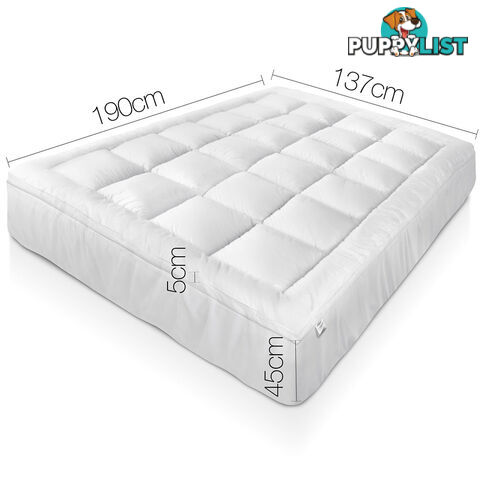 Duck Feather Down Mattress Topper 1000GSM Bamboo Pillowtop Bed Cover Double