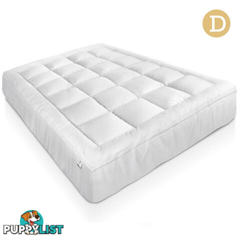 Duck Feather Down Mattress Topper 1000GSM Bamboo Pillowtop Bed Cover Double