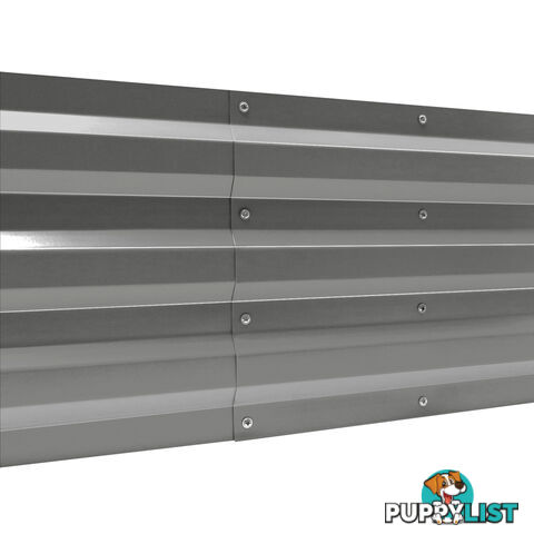 Galvanised Raised Garden Bed 180 x 90cm Aluminium Grey