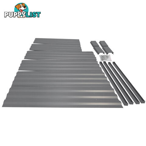 Galvanised Raised Garden Bed 180 x 90cm Aluminium Grey