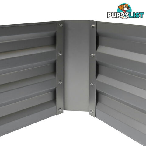 Galvanised Raised Garden Bed 180 x 90cm Aluminium Grey