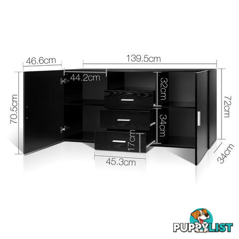 Buffet Sideboard Cabinet - Black