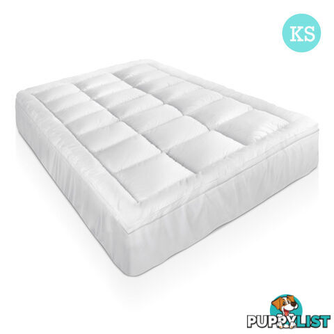 1000GSM Bamboo Fabric Pillowtop Mattress Topper Bed Cover 5cm King Single