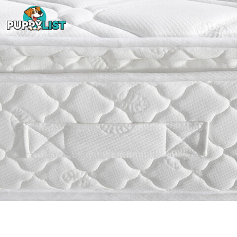 Medium Firm 24cm Mattress Pillow Top High Density Foam Pocket Spring Bed Queen