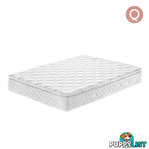 Medium Firm 24cm Mattress Pillow Top High Density Foam Pocket Spring Bed Queen