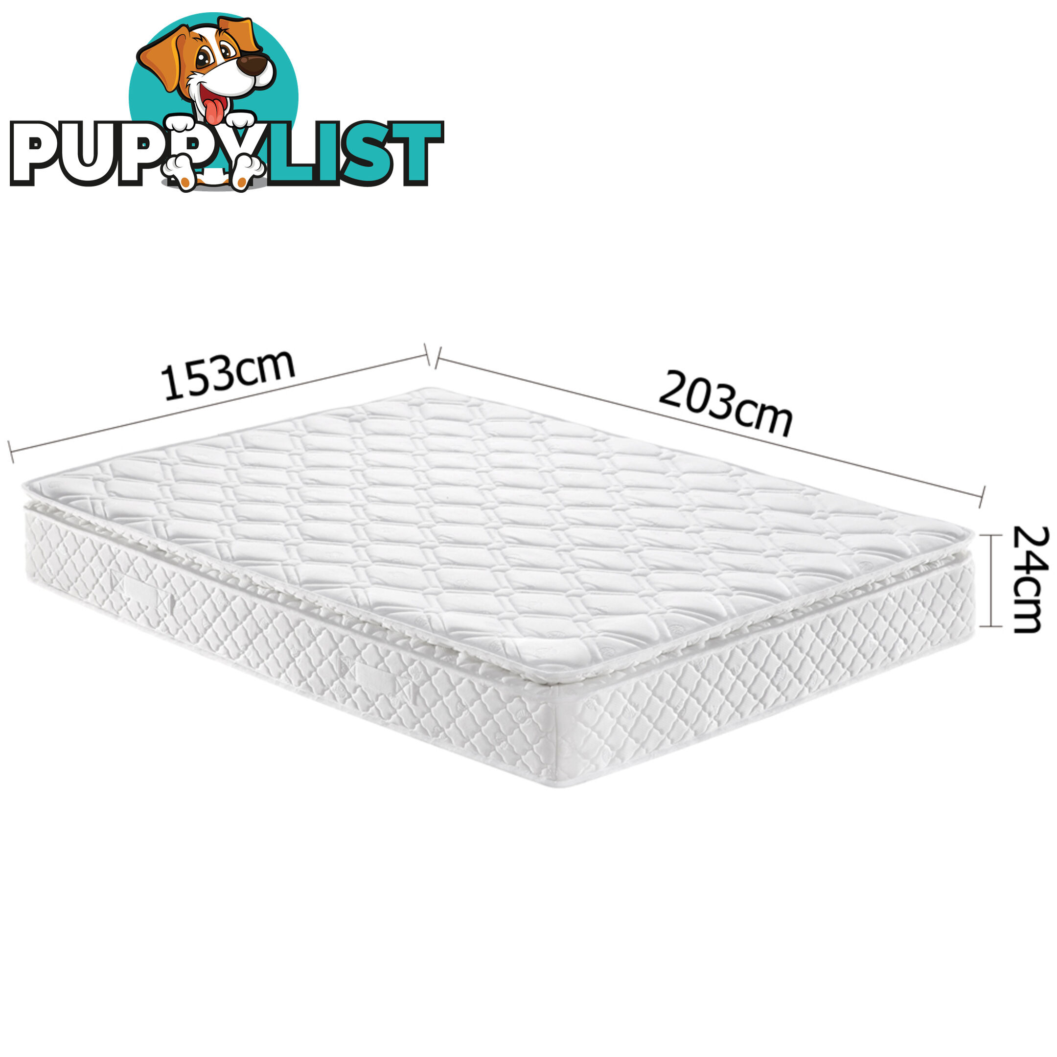 Medium Firm 24cm Mattress Pillow Top High Density Foam Pocket Spring Bed Queen