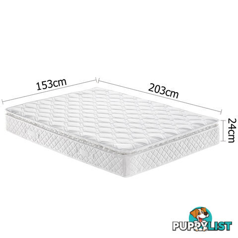 Medium Firm 24cm Mattress Pillow Top High Density Foam Pocket Spring Bed Queen