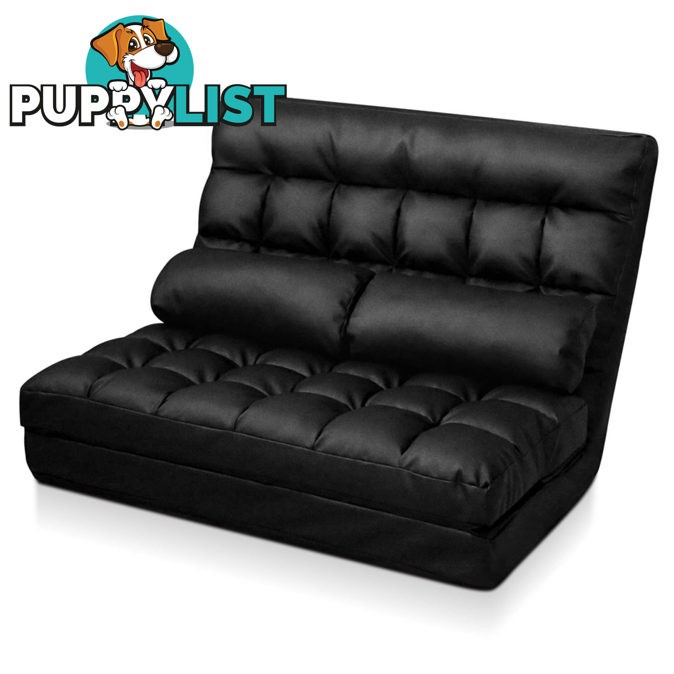 Double Size Adjustable Lounge Sofa - 10 positions PU Leather