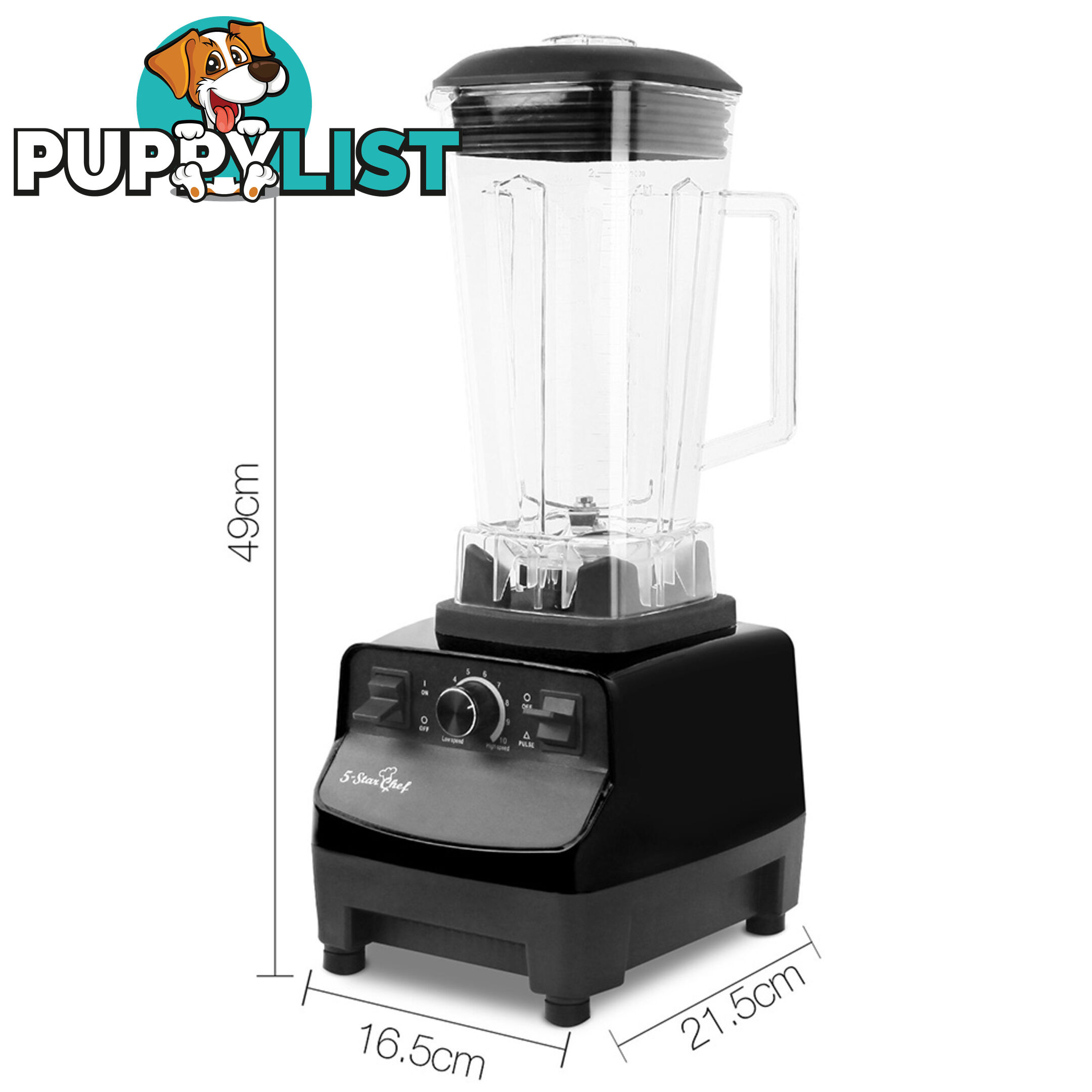 2-in-1 Food Processor & Blender 2L - Black