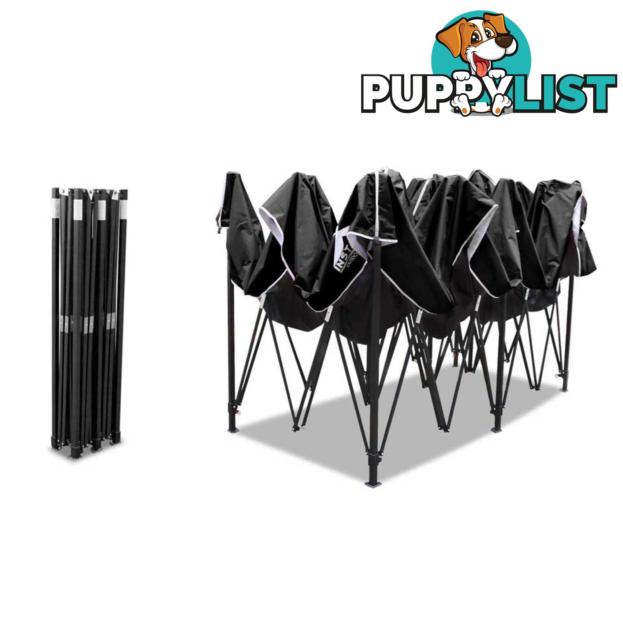 3X6 Pop Up Gazebo - Black