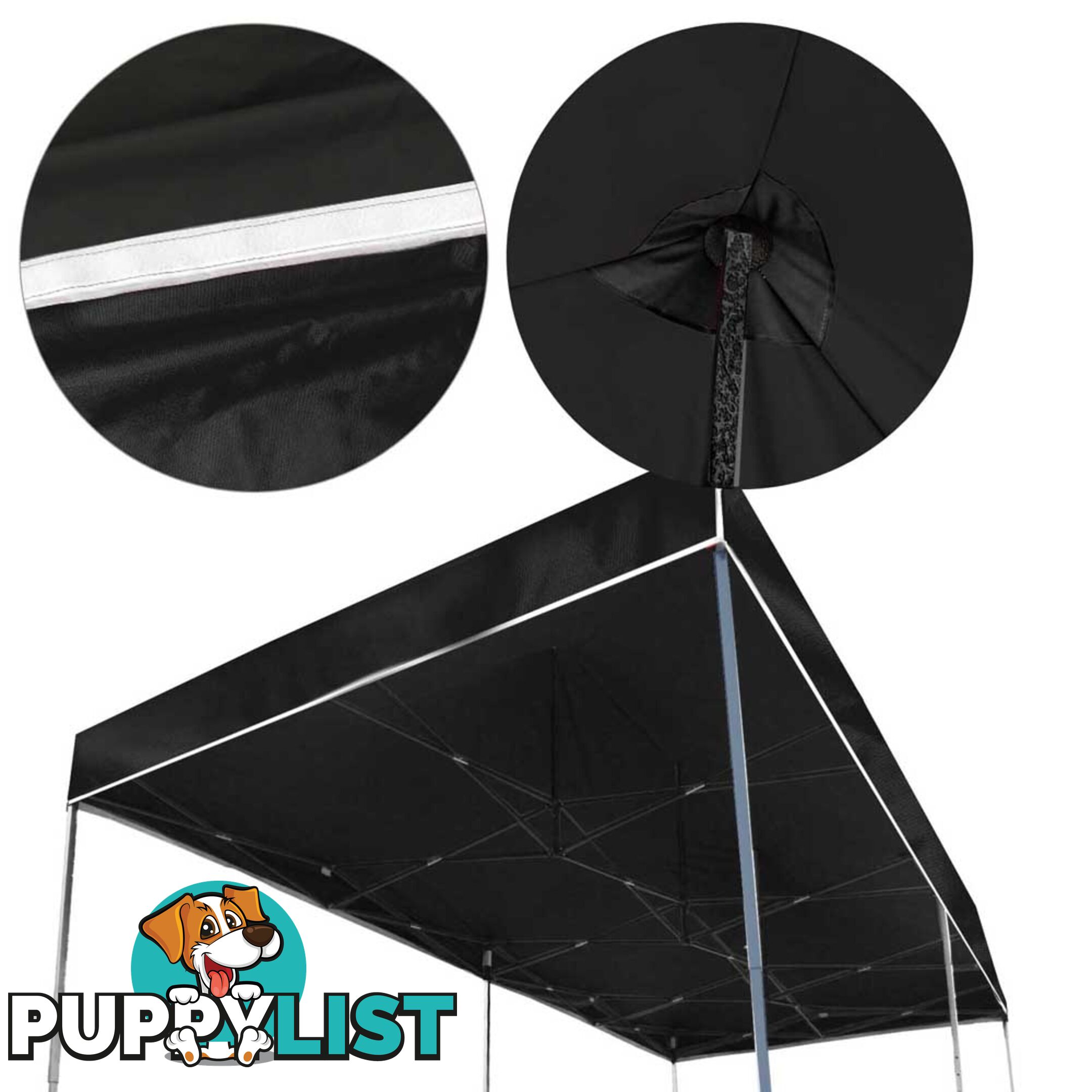 3X6 Pop Up Gazebo - Black