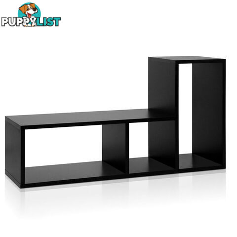 L Shape Display Shelf DIY Cube TV Stand Bookshelf Storage Cabinet Black