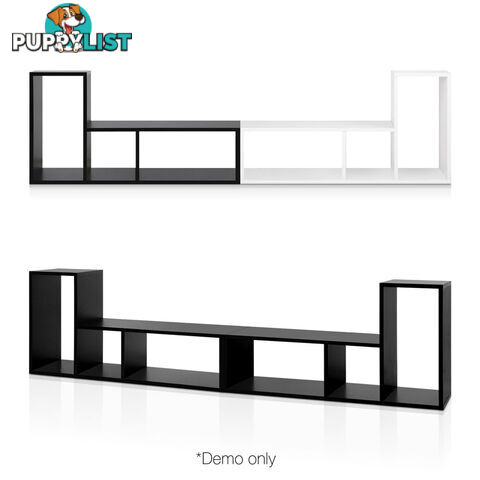 L Shape Display Shelf DIY Cube TV Stand Bookshelf Storage Cabinet Black